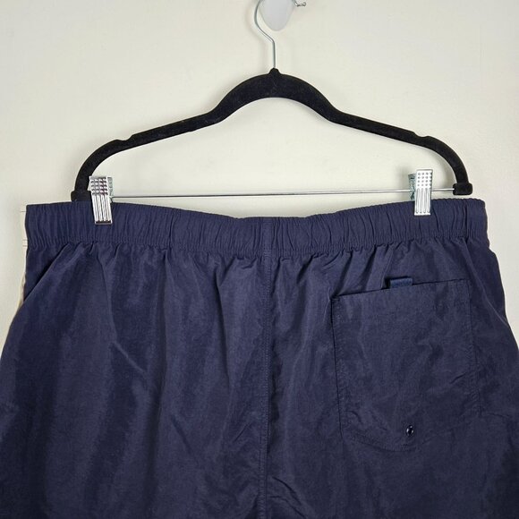 Nautica Mens XL Colorblock Pocket Swim Shorts Navy/Orange/Beige Mesh Lining - Picture 5 of 9